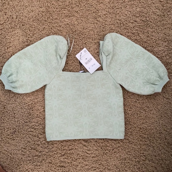 Zara Tops Zara Cropped Jacquard Top Poshmark